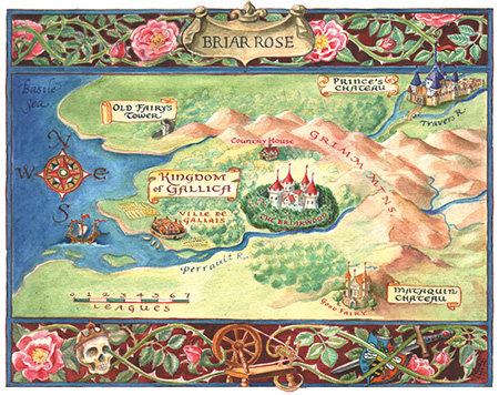 map by Claudia Carlson for Briar Rose fairy tale